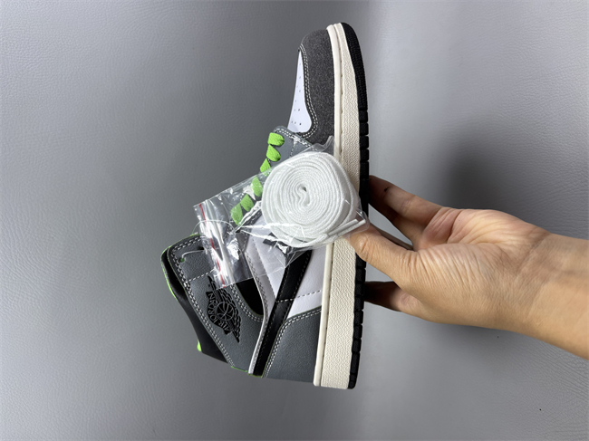 Men's Grey/White Running Weapon Air Jordan 1 Shoes 0732